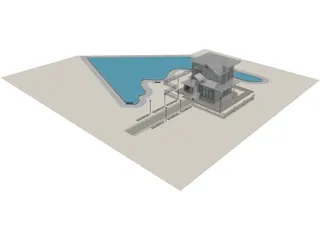 Villa with Lake View 3D Model preview