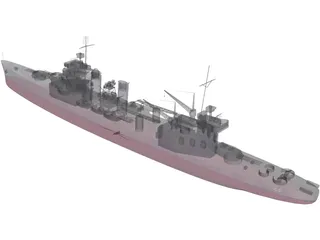 USS Vincennes Military Cruiser 3D Model preview