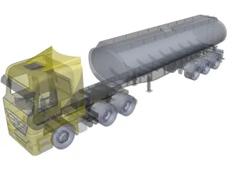 Mercedes-Benz Tank Truck 3D Model preview