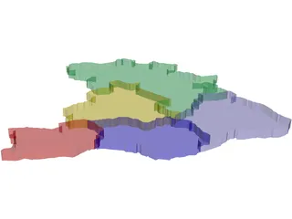 Brazil Map 3D Model preview