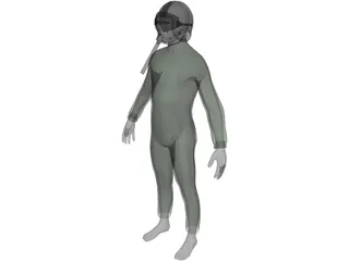 Turkish Fighter Plane Pilot 3D Model preview