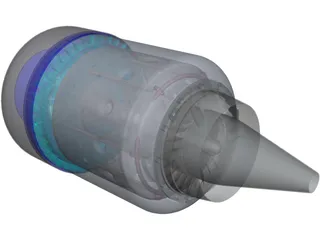 KJ-66 Jet engine 3D Model preview