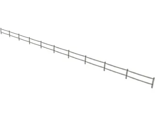 Split Rail Fence 3D Model preview