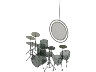 John Bonham Drum Set 3D Model preview