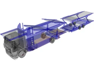 Iveco Stralis Car Carrier 3D Model preview