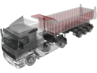 Volvo FH16 Semitrailer Dumper 5 Axle 3D Model preview