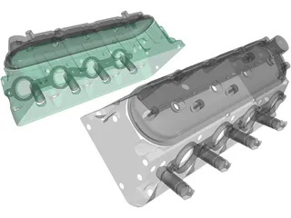 Chevrolet LS Engine Heads 3D Model preview