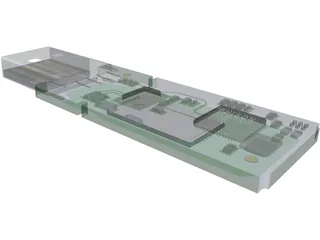 USB Memory Stick Internal Parts 3D Model preview
