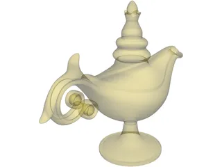 Magic Lamp Genie 3D Model preview
