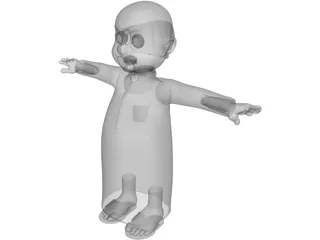 Arab Male Cartoon Character 3D Model preview