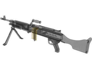 M240 Machinegun 3D Model preview