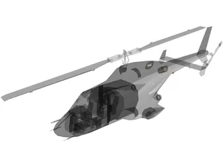 Airwolf Helicopter 3D Model preview