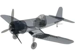 F4 Corsair Airplane 3D Model preview
