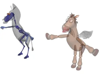 Animated Cartoon Horse 3D Model preview