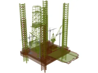 Oil Rig Offshore 3D Model preview