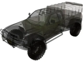 Dodge RAM Military Truck 3D Model preview