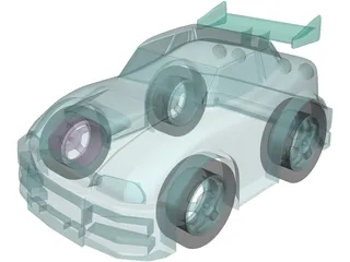 Cartoon Car 3D Model preview