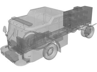 US Fire Truck Chassis 3D Model preview