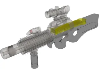 P-90 Machine Gun 3D Model preview
