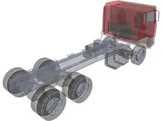MAN Truck 6x4 3D Model preview