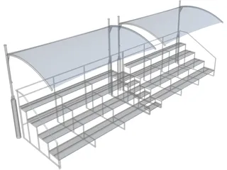 Bleacher 3D Model preview