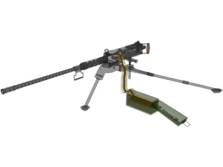 M2A2 HB .50 Cal Machine Gun 3D Model preview