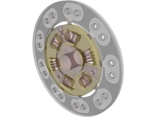 Mechanical Clutch Friction Plate 3D Model preview