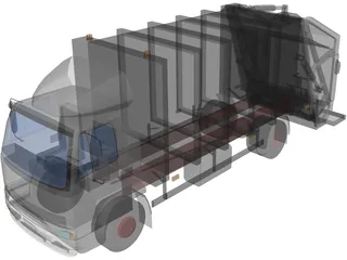 DAF 4X2 Trash Truck 3D Model preview