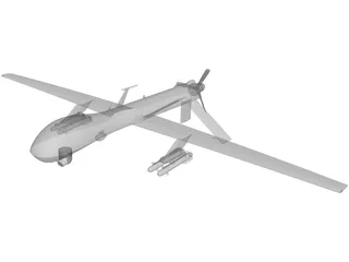 General Atomics MQ-1 Predator UAV Drone 3D Model preview
