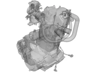 KTM 640 LC4 Engine 3D Model preview