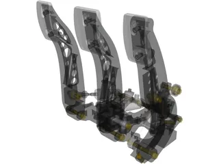Tilton 900-series Racing Pedal Box 3D Model preview