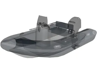 Inflatable Boat with Outboard Motor 3D Model preview
