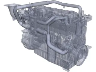 Caterpillar C9 Engine 3D Model preview