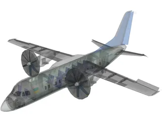 Antonov An-140 3D Model preview