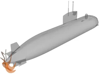 Victoria Class UK Submarine 3D Model preview