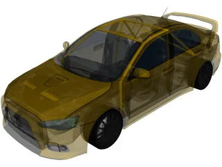 Mitsubishi Lancer Evolution X (2008) 3D Model preview
