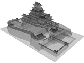 Japanese Castle 3D Model preview