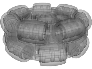 Omni Wheel 4 inch 3D Model preview