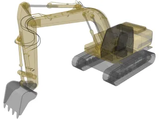Excavator 3D Model preview