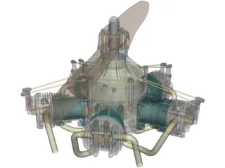HAHN Sternmotor 3D Model preview