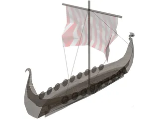Viking Boat 3D Model preview