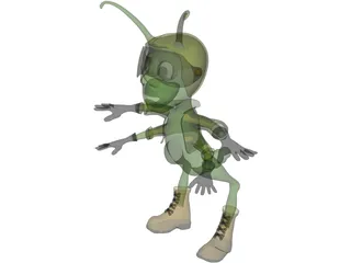 Grasshopper Cartoon 3D Model preview