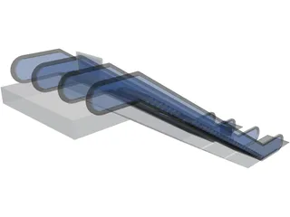 Double Escalator 3D Model preview