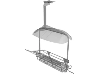 Triple Ski Lift Chair 3D Model preview