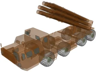 BM-30 Smerch (Tornado) 3D Model preview