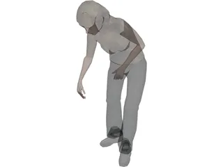 Woman Golfer 3D Model preview