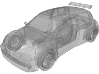 Renault Clio S1600 Rally Car 3D Model preview