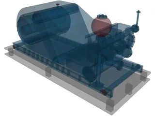Oil Rig Mud Pump 3D Model preview