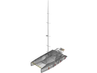 Cruising Catamaran 3D Model preview